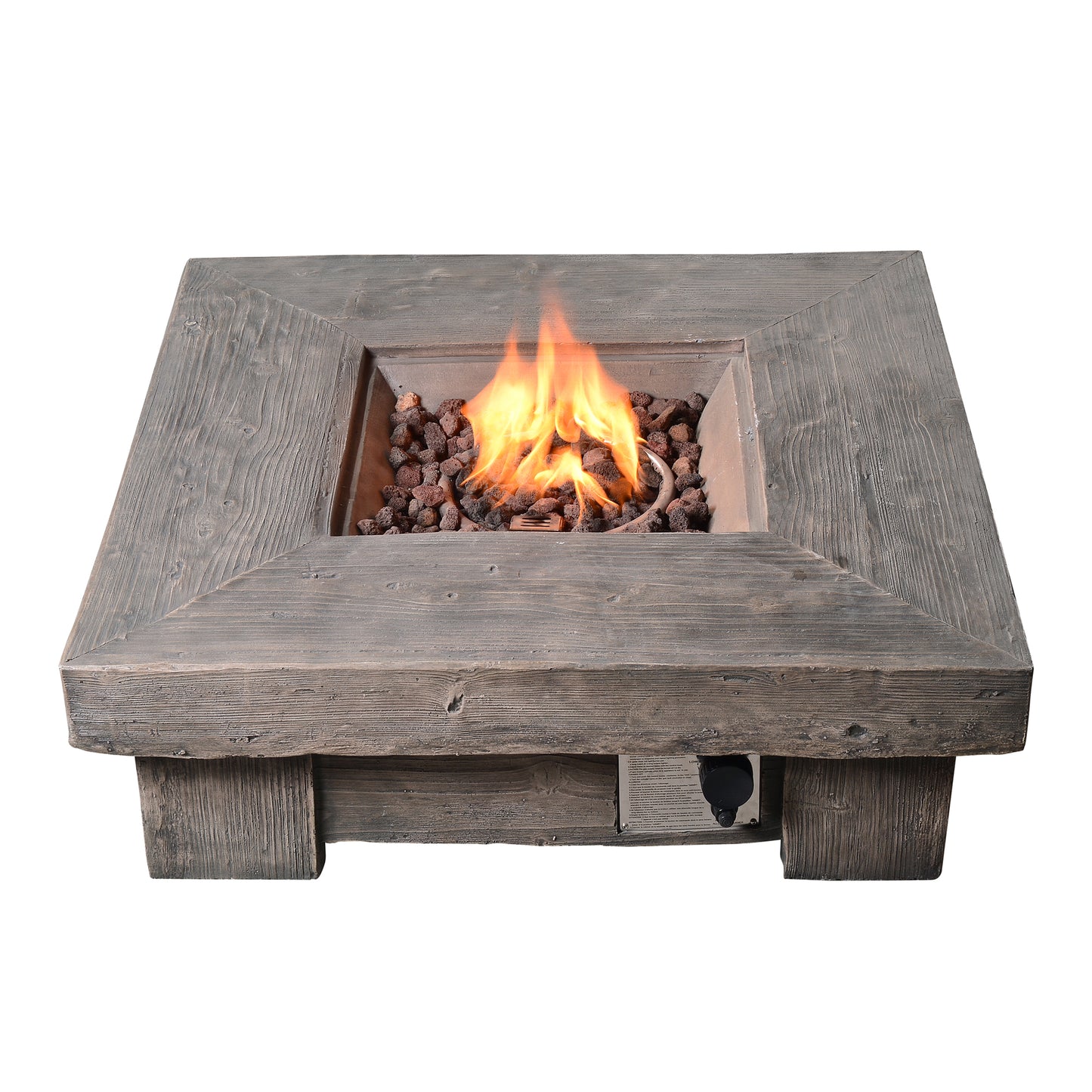 Teamson Home Garden Wood Effect Gas Fire Pit Table